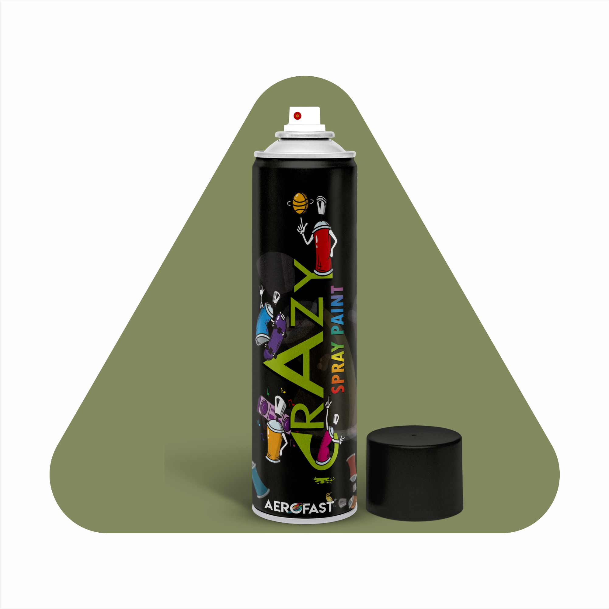 Reed green 6013 AEROFAST Crazy Glossy Spray Paint – Reed Green 6013 | 400ML - Image 1