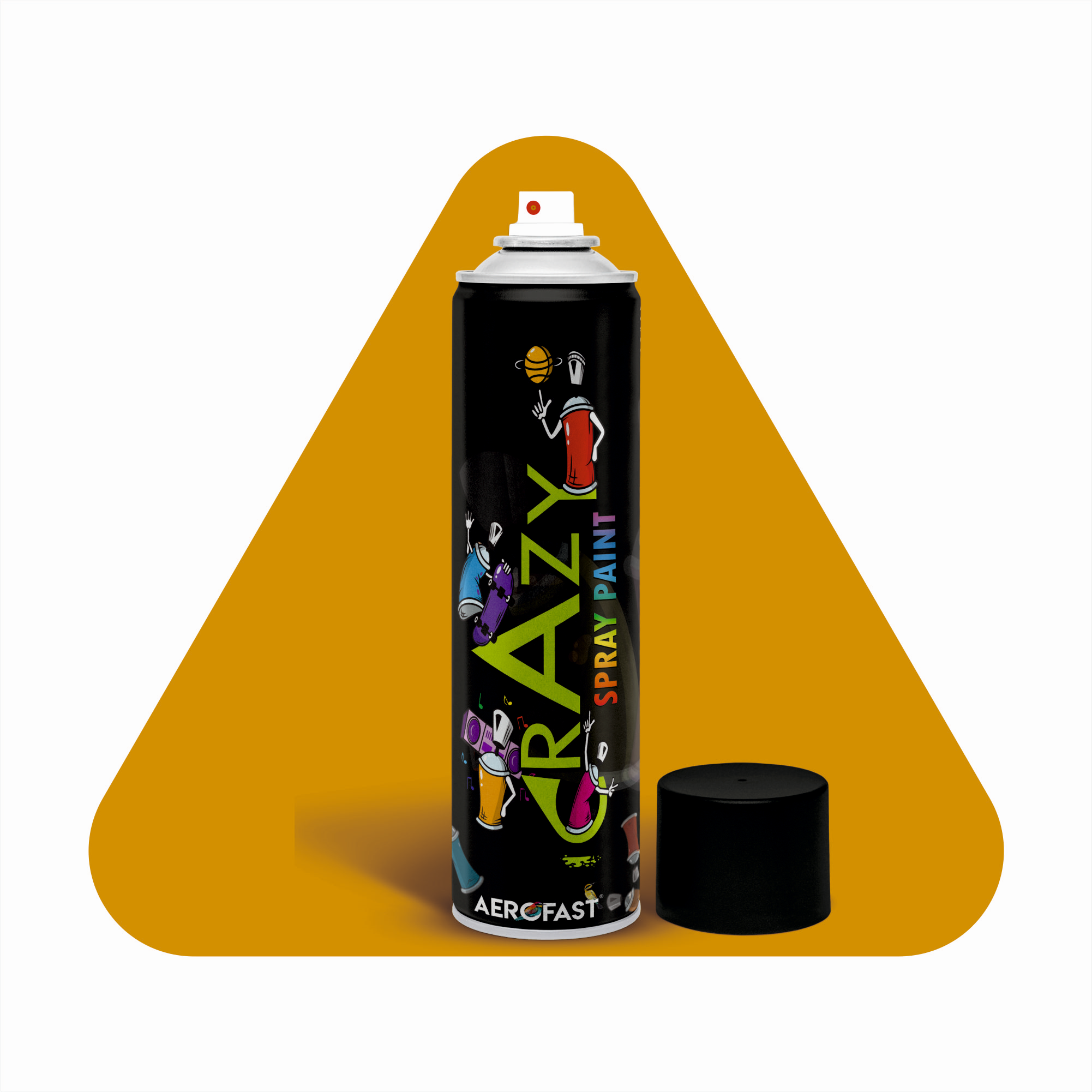Sulfur yellow matt AEROFAST Crazy Matt Spray Paint – Sulfar Yellow 1016 | 400ML - Image 1